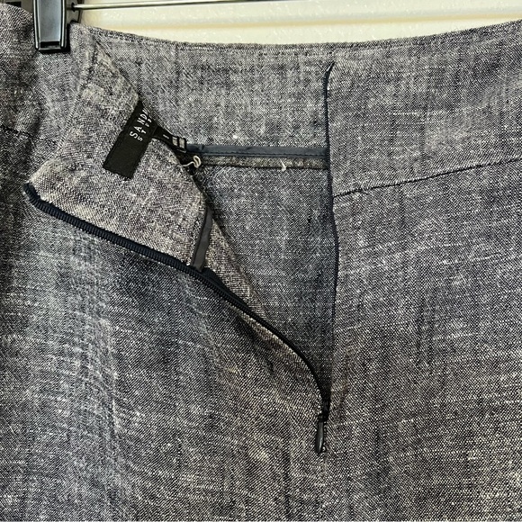 2/$30 Sandro Studio linen blend chambray blue pencil skirt.  SZ 8 - Picture 7 of 14